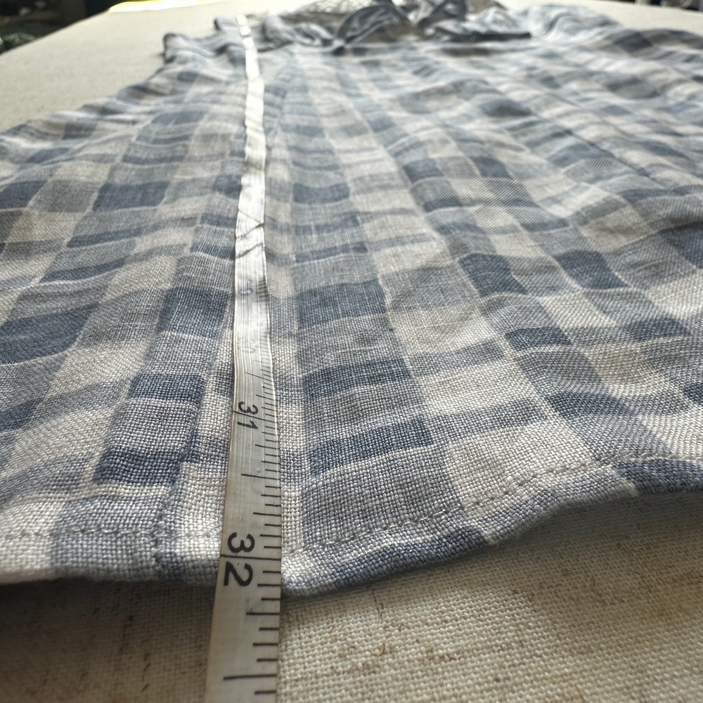 Reformation Reia Linen Mini Dress Jodie | Blue Gingham 4 - Picture 11 of 11
